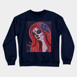 Gemma day of the dead art by Renee Lavoie Crewneck Sweatshirt